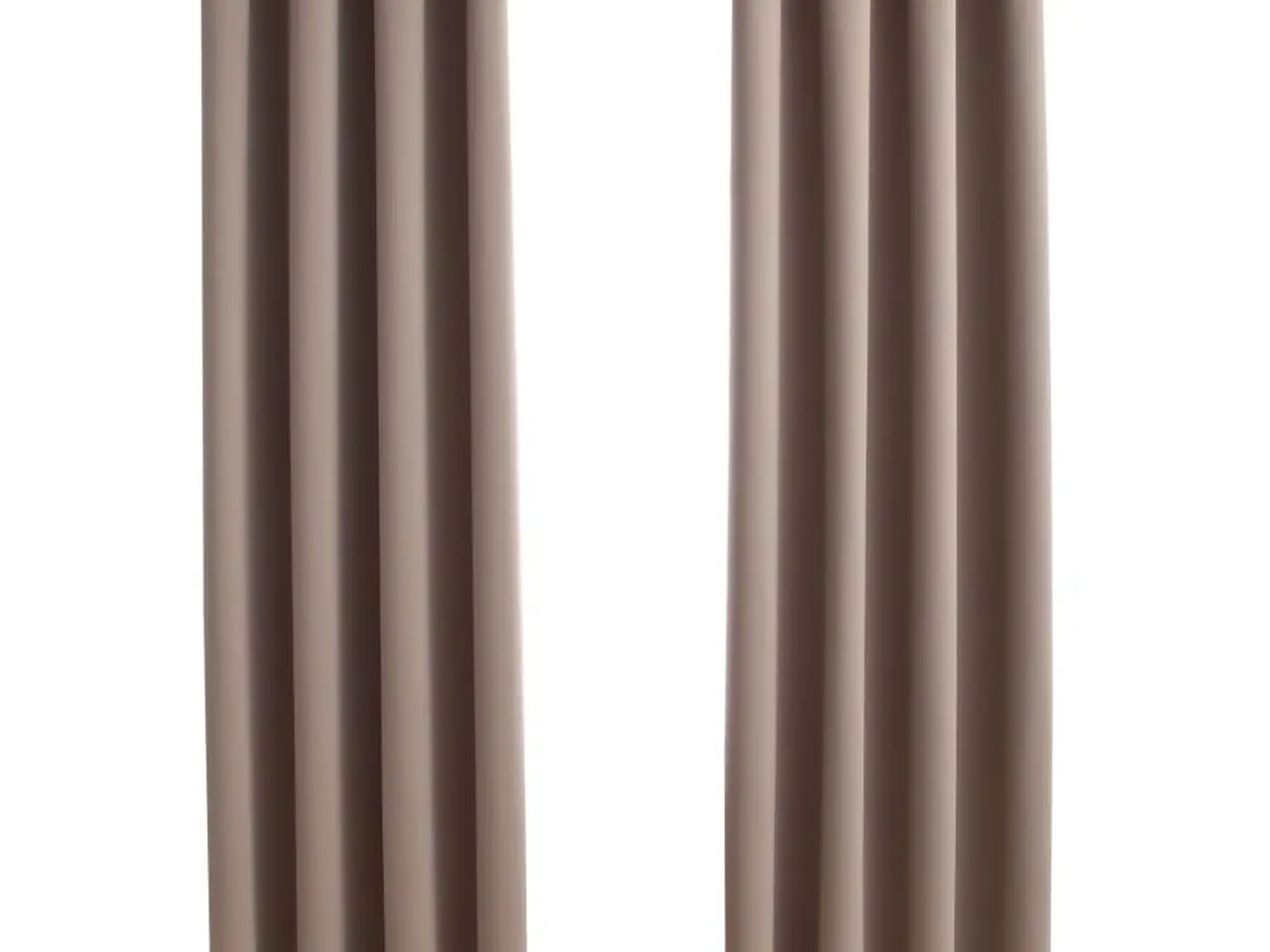 Billede 2 - Mørklægningsgardiner med metalringe 140 x 225 cm - gråbrun, 2 stk.