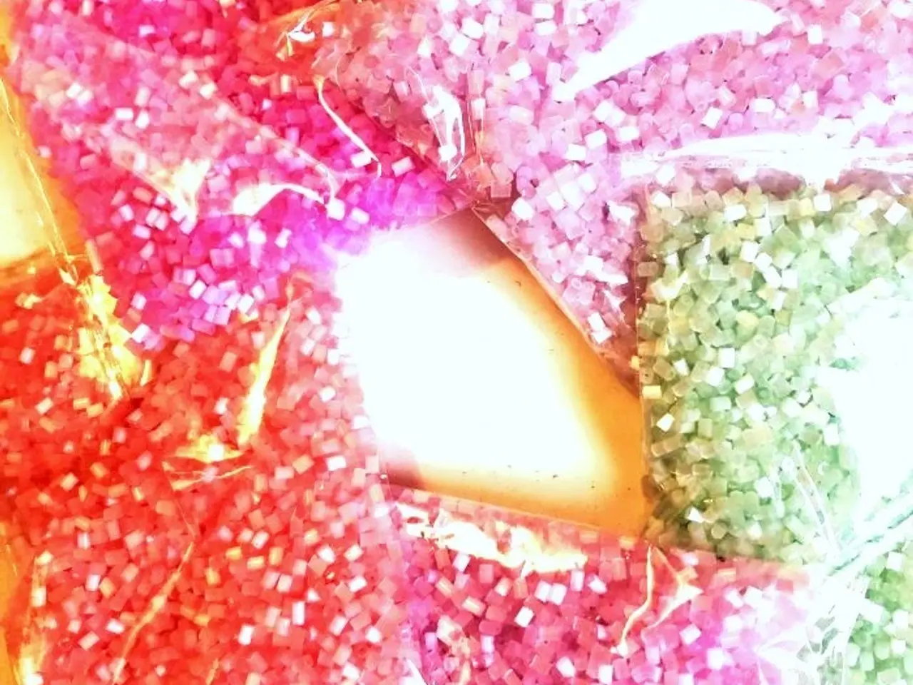Billede 4 - Rørperler i pink, lilla, mintgrønne pasteller.Glas