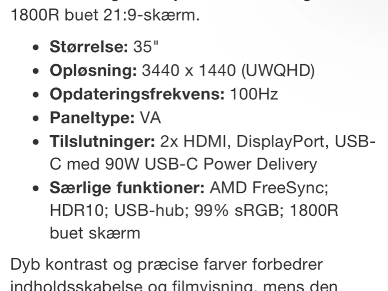 Billede 7 - LG buet ultrawide skærm 35" sort