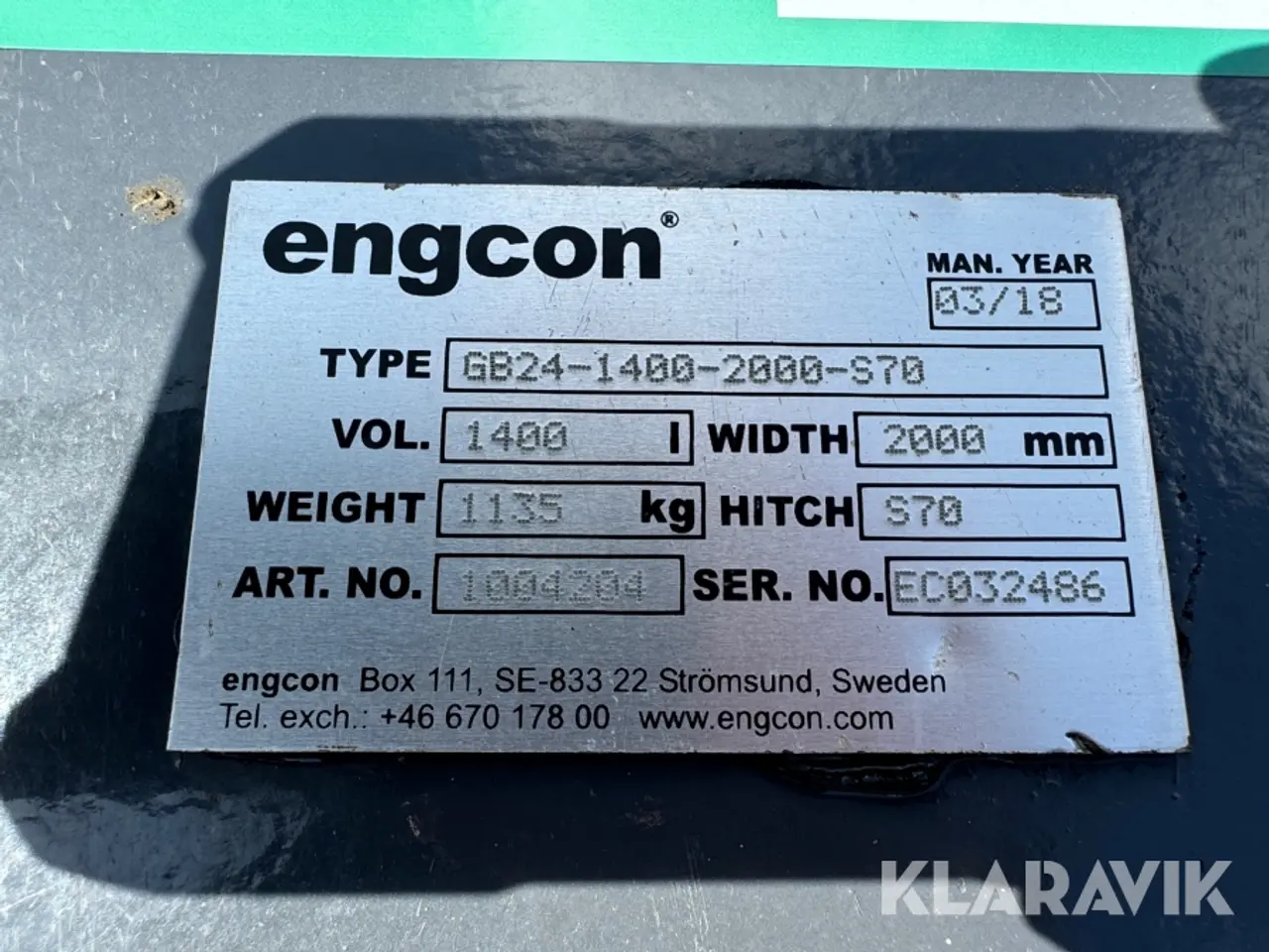Billede 12 - Planerskovl Engcon GB24-1400-2000-S70