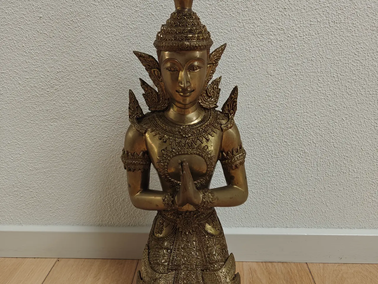 Billede 1 - Stor vintage thai bronze/messing figur 60 cm – 6,9