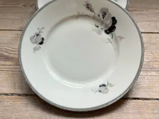 Sort rose kagetallerkner Københavns porcelæn maler