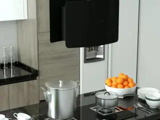 Hængende ø-emhætte med touchsensor LCD hærdet glas