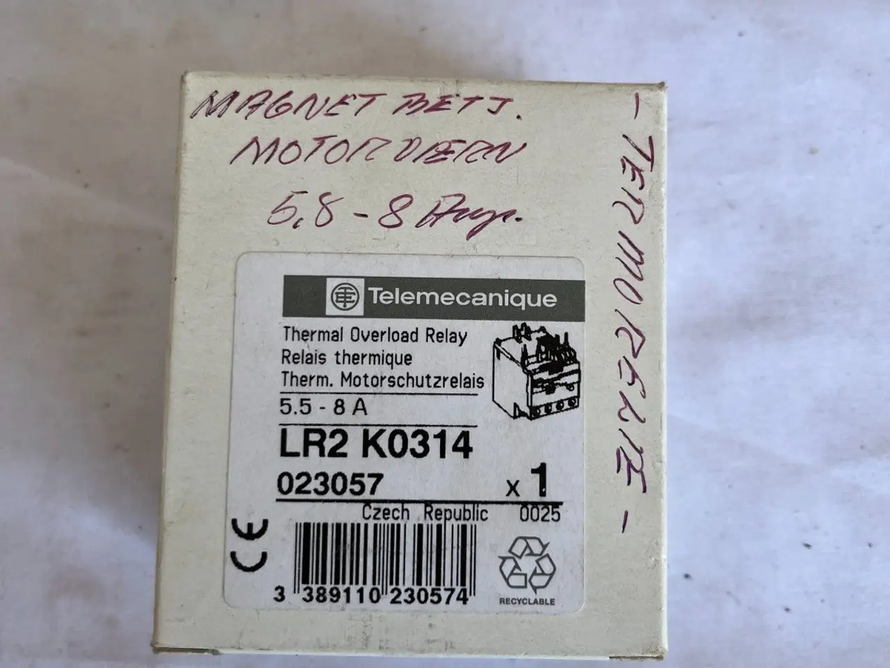 Billede 2 - Telemecanique LR2 K0314 Thermal Overload relæ Unit