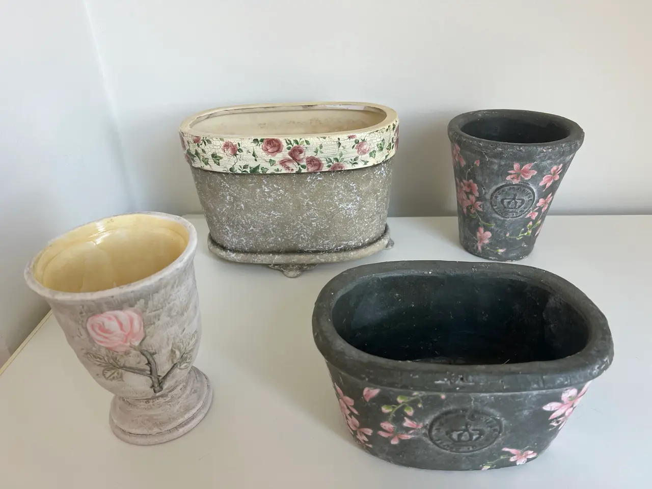 Billede 3 - Urtepotteskjulere dekoreret m/blomster