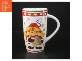 Keramikkrus med julemotiv (str. Ø 9 cm længde 15,5 cm)