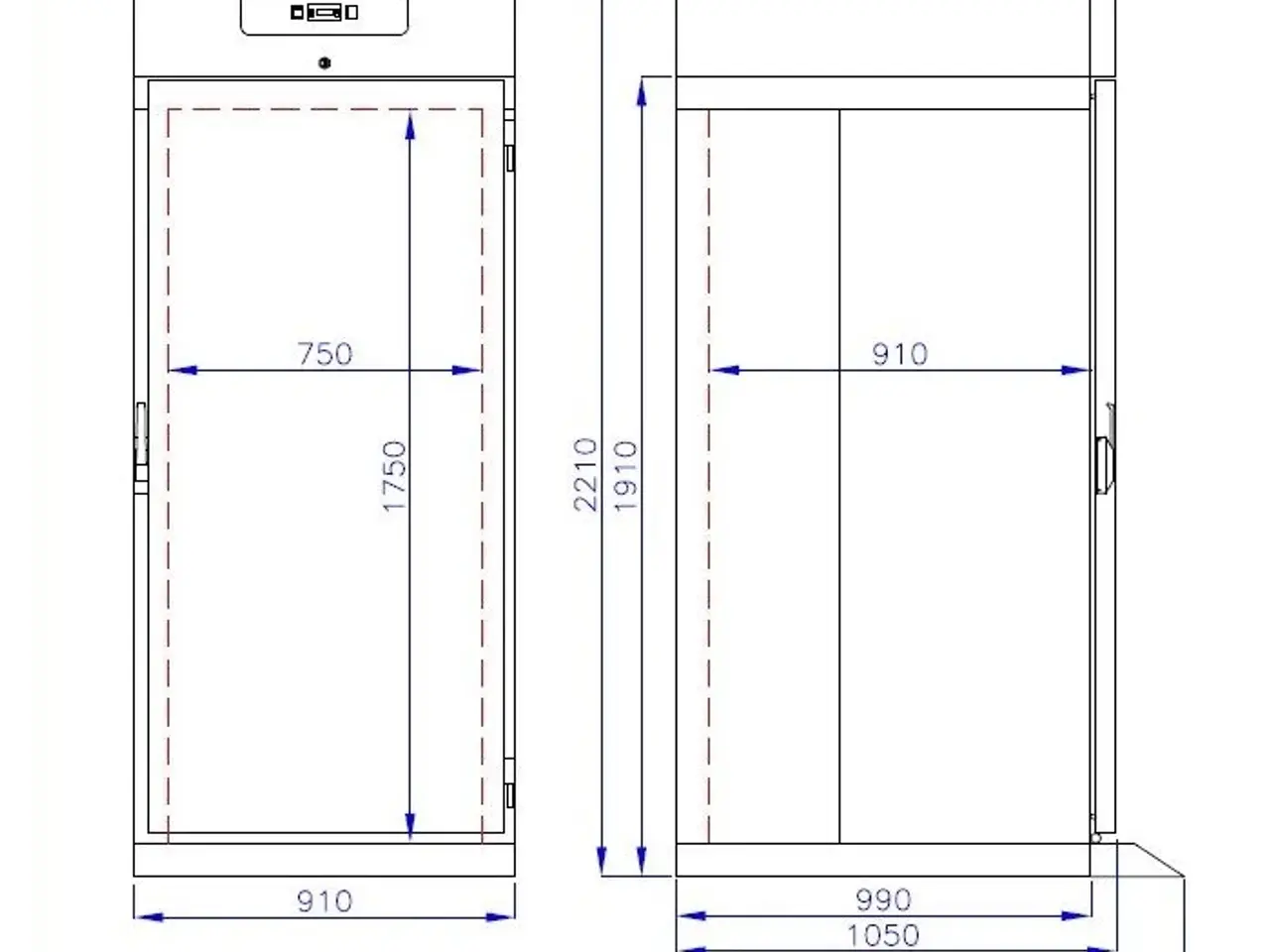 Billede 3 - Professionel industrifryseskab – 91x121x221 cm