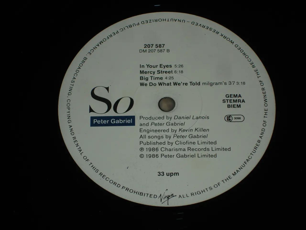 Billede 5 - (Sender gerne) Peter Gabriel – So