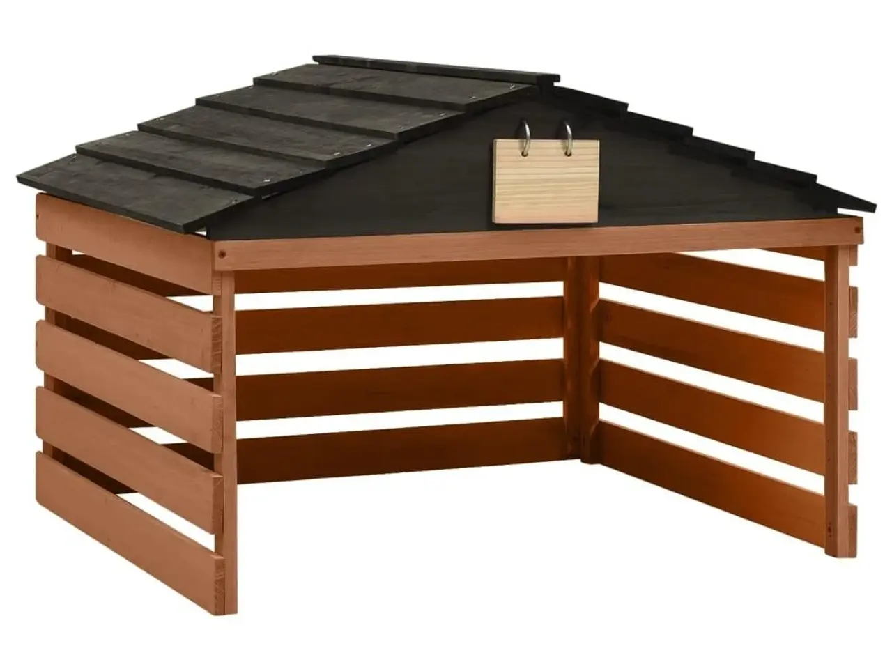 Billede 1 - Skur til robotplæneklipper 78×74×54 cm - fyrretræ, sort/brun