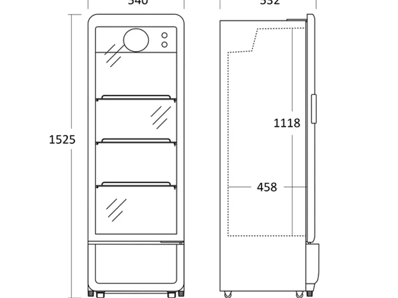Billede 2 - Displaykøleskab 240 L – 1525 x 540 x 560 mm