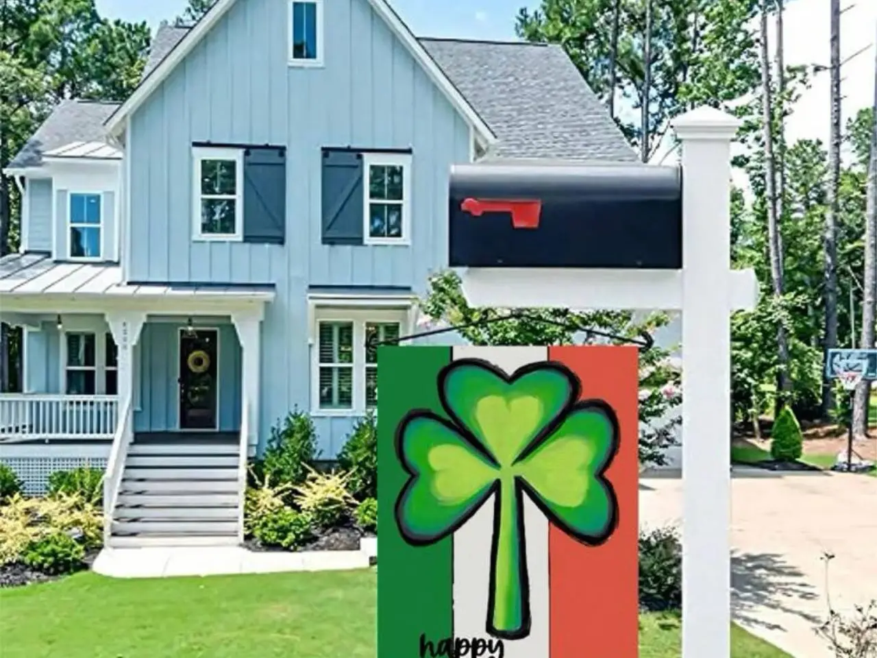 Billede 1 - Happy St. Patrick’s Day banner flag (Irland, kløver)