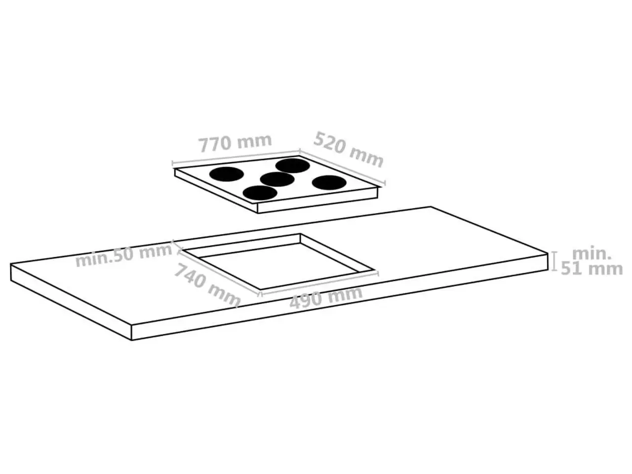 Billede 5 - Keramisk kogeplade med 5 zoner - Touch Control 8.500 W, 77 cm
