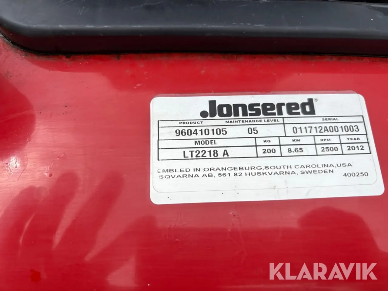 Billede 8 - Havetraktor Jonsered LT2218 A