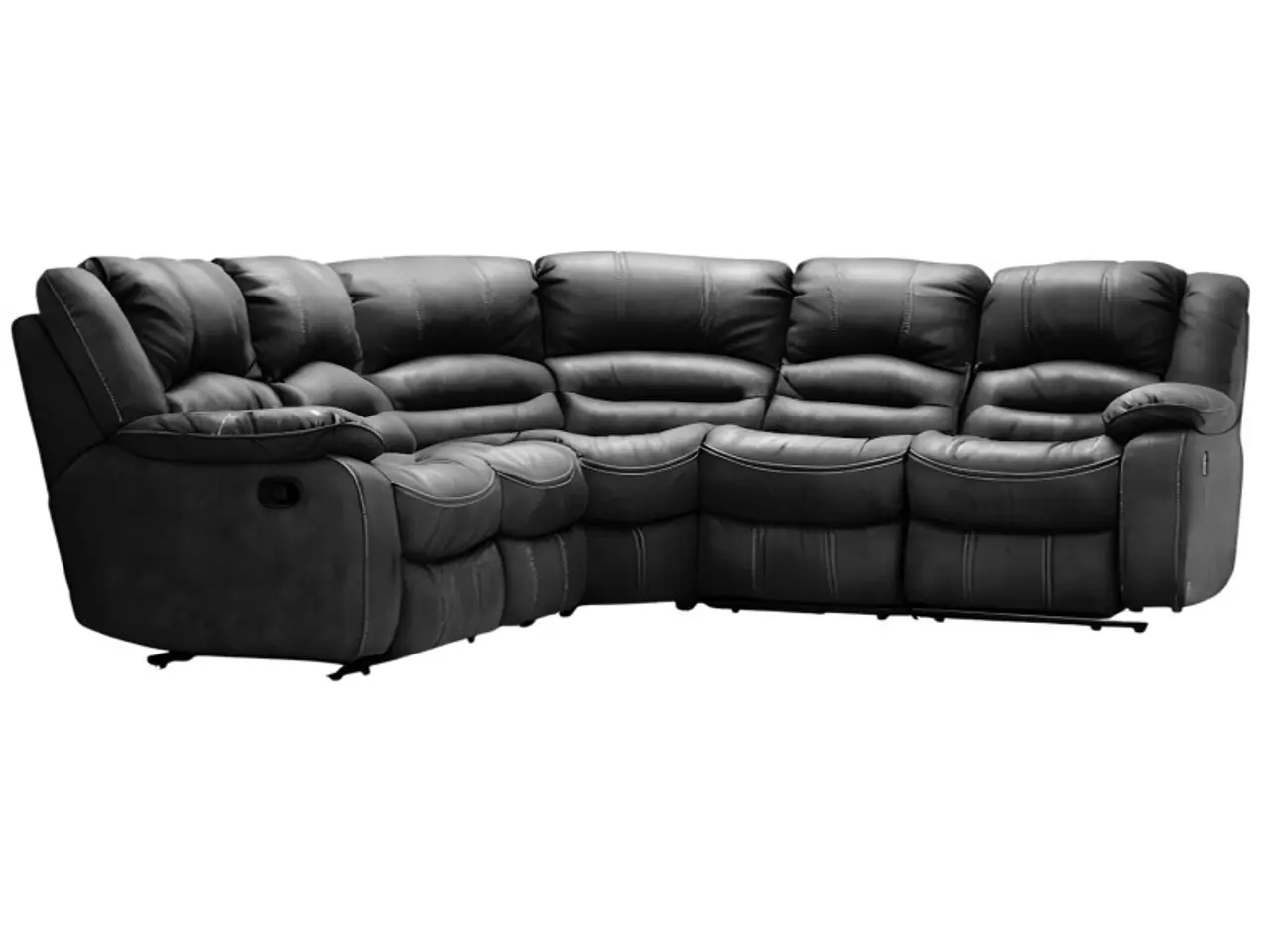 Billede 1 - Cinema Læder hjørnesofa med Recliner - Sort