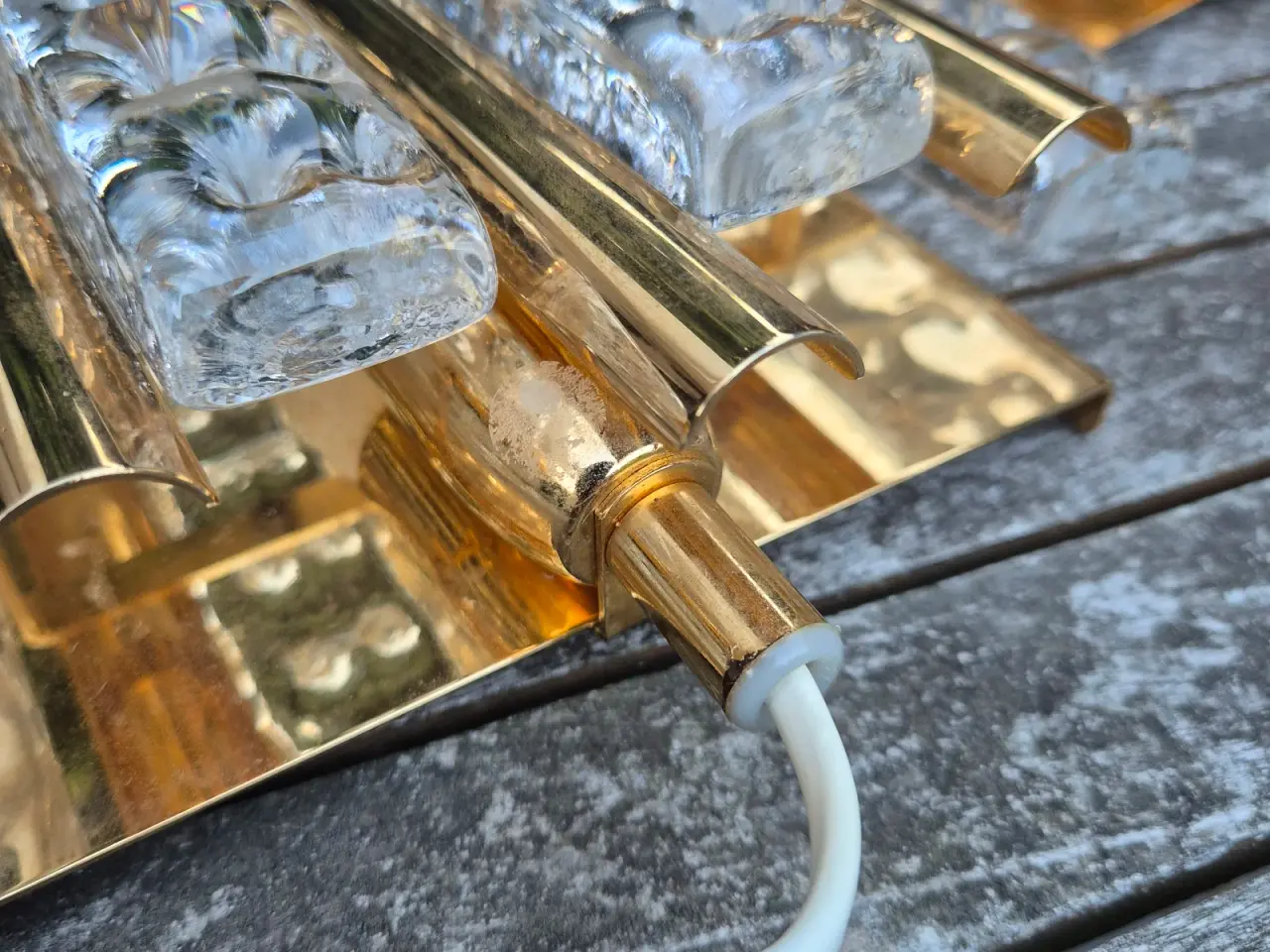 Billede 15 - Herlige svenske væglamper i glas og messing