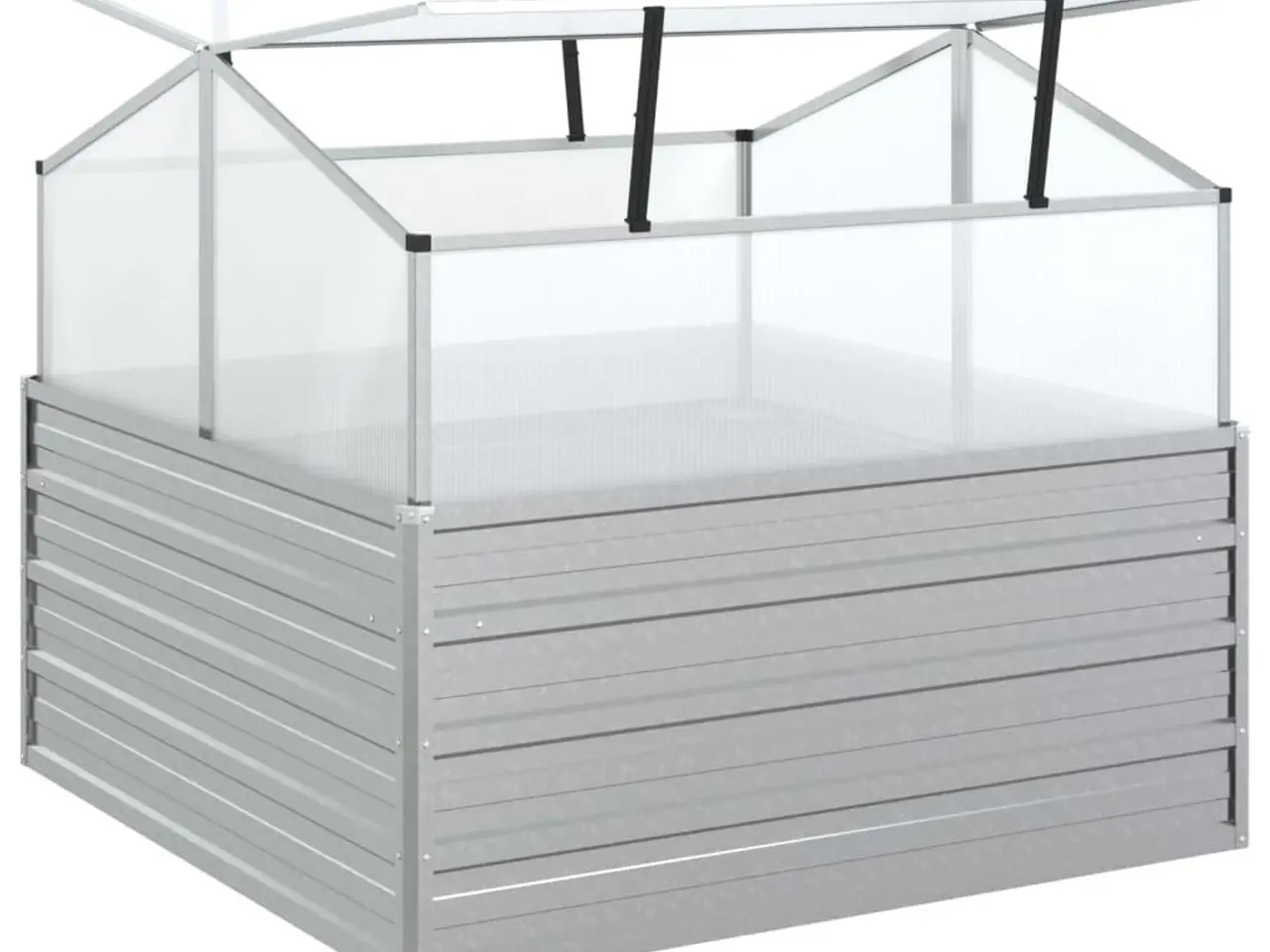 Billede 6 - Højbed med drivhus 100 × 100 × 85 cm - sølvfarvet