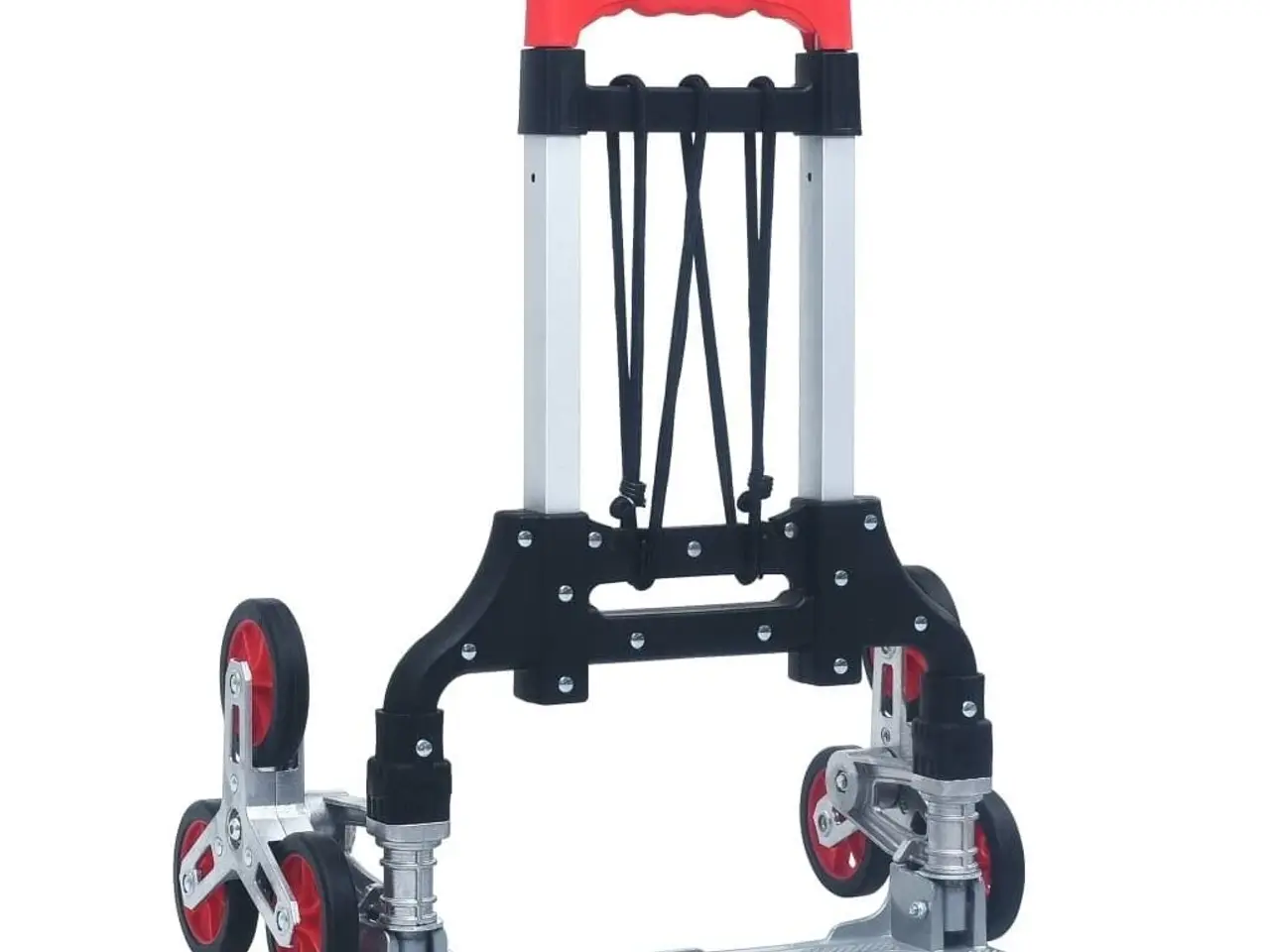 Billede 2 - Foldbar trappevogn i aluminium - 70 kg, sølv/sort/rød