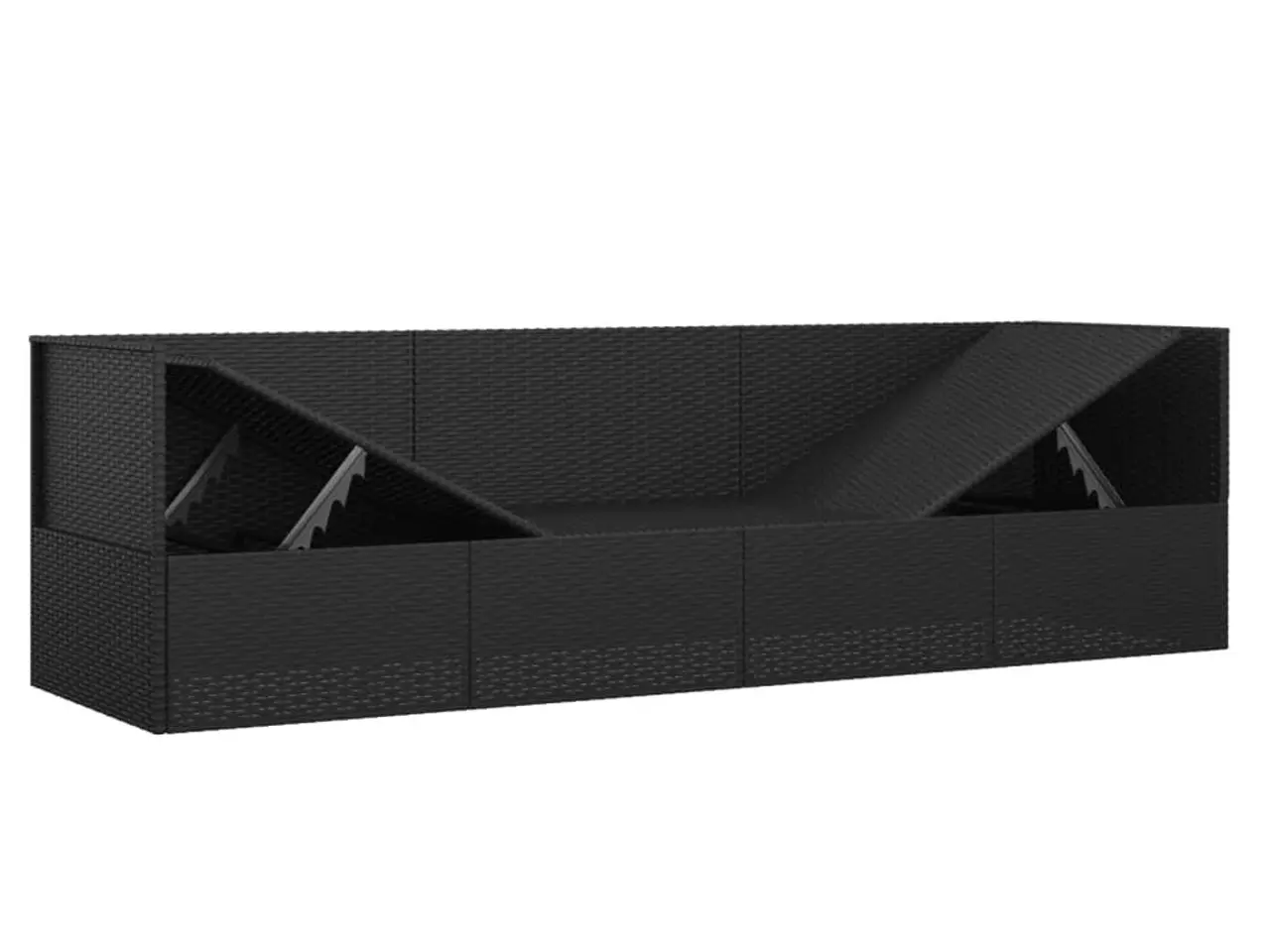 Billede 7 - Loungesofa til udendørs brug med hynder i polyrattan - sort