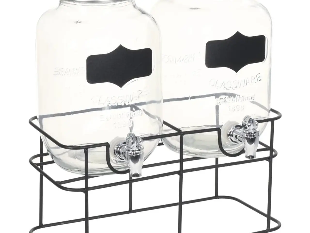 Billede 2 - Drikkevaredispensersæt med stativ - 2 x 4 l glas, transparent/sort