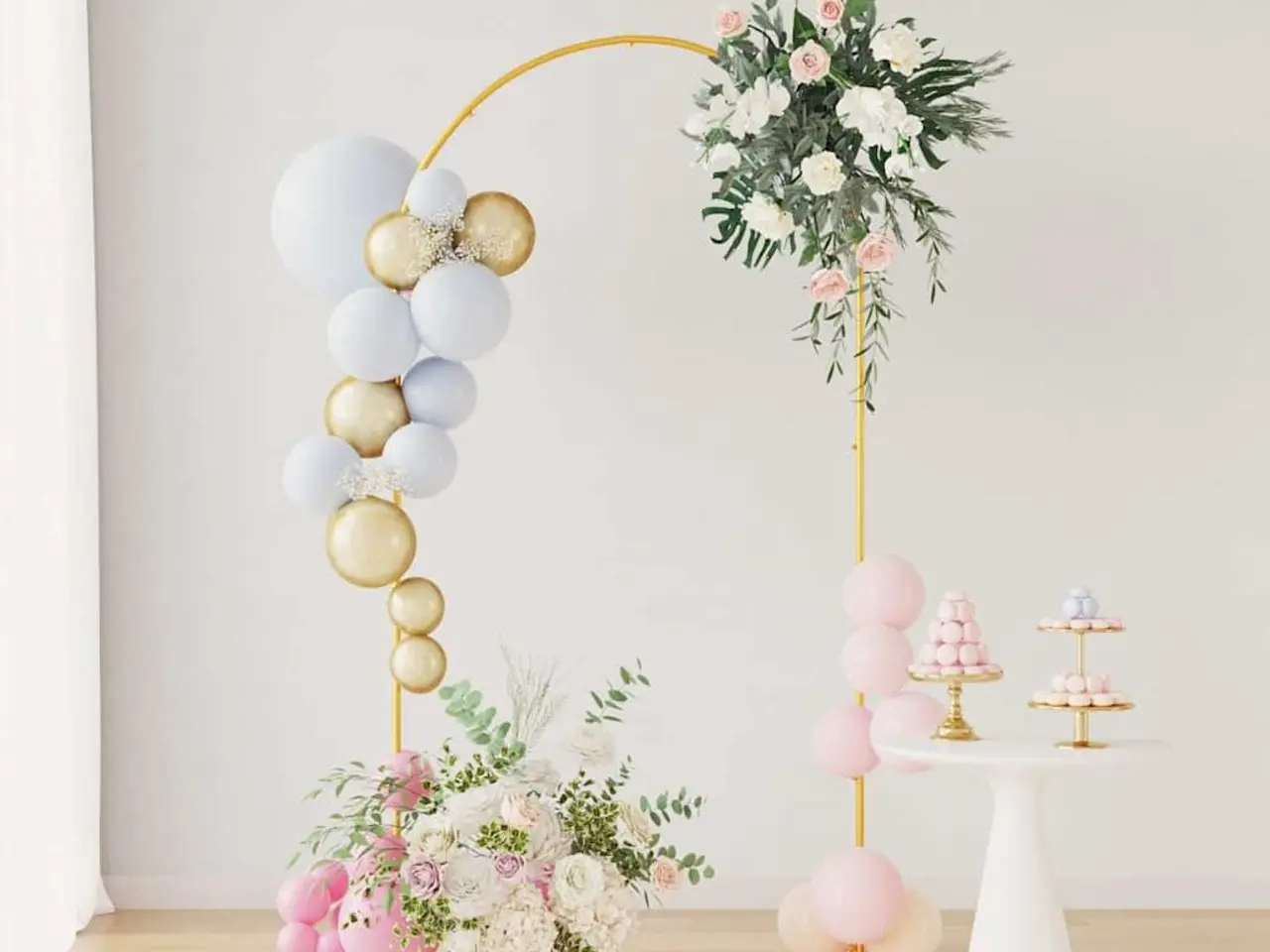 Billede 4 - Bryllupsbue i guld - stål, 100 × 39 × 200 cm