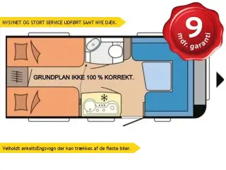2010 - Hobby De Luxe 460 LU Velholdt enkeltsengsvogn der kan trækkes af de fleste biler.