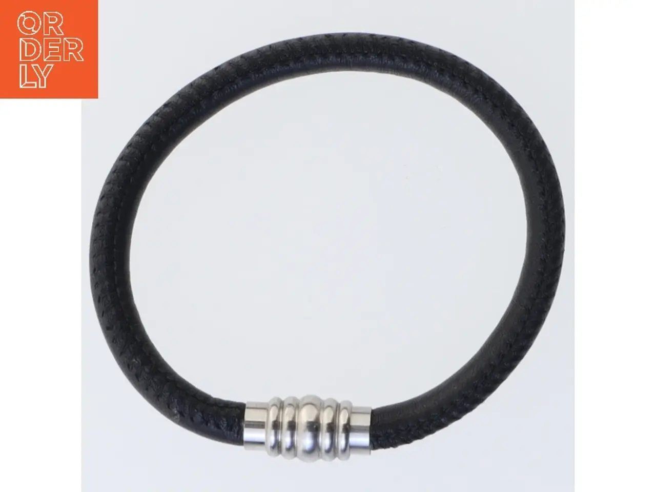 Billede 3 - Læderarmbånd med metaldetaljer (str. 22 cm)