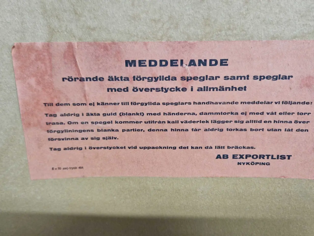 Billede 2 - Svensk rokokospejl belagt med ægte bladguld 122x49