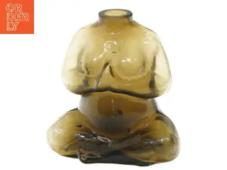 Glasfigur vase fra MoMa formet som siddende figur (str. 12,5x12 cm)