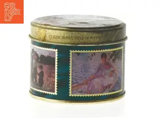 Monet dekorativ metalæske (str. Ø. 7 cm. længde. 5,5 cm)