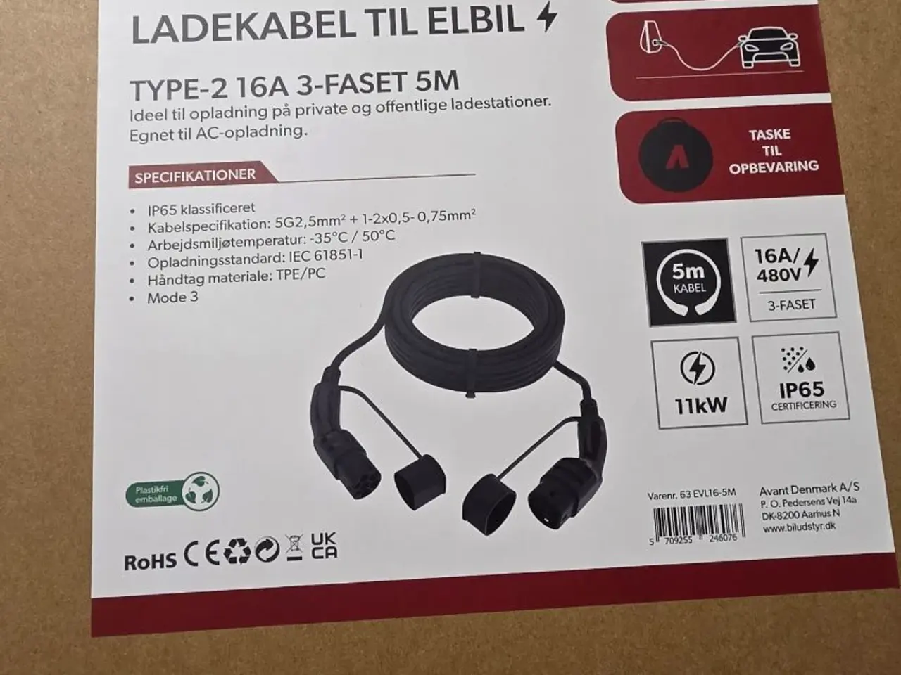 Billede 2 - Ladekabel og transportabel lader til elbil