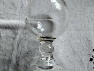 Stor retro glasopsats / kæmpe kroglas ca 19 cm høj