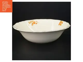 Engelsk Dekorativt fad skål i porcelæn med blomstermotiv (str. 25 x 7 cm)