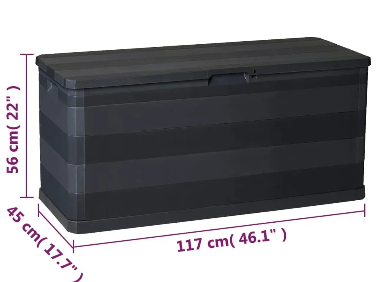 Billede 8 - Hyndeboks 117x45x56 cm sort