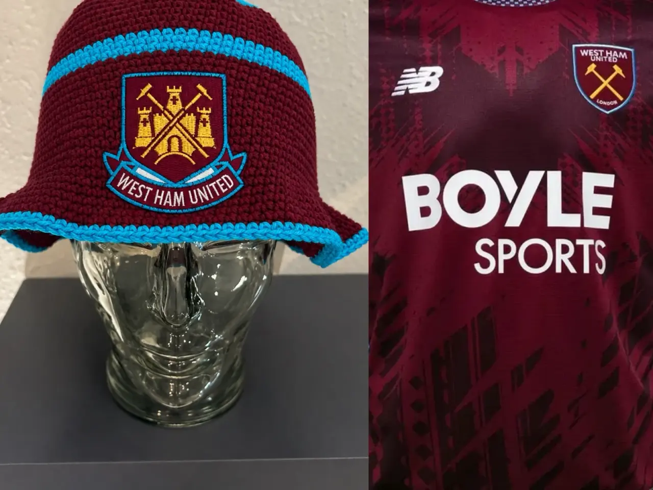 Billede 2 - Hæklet WEST HAM bøllehat