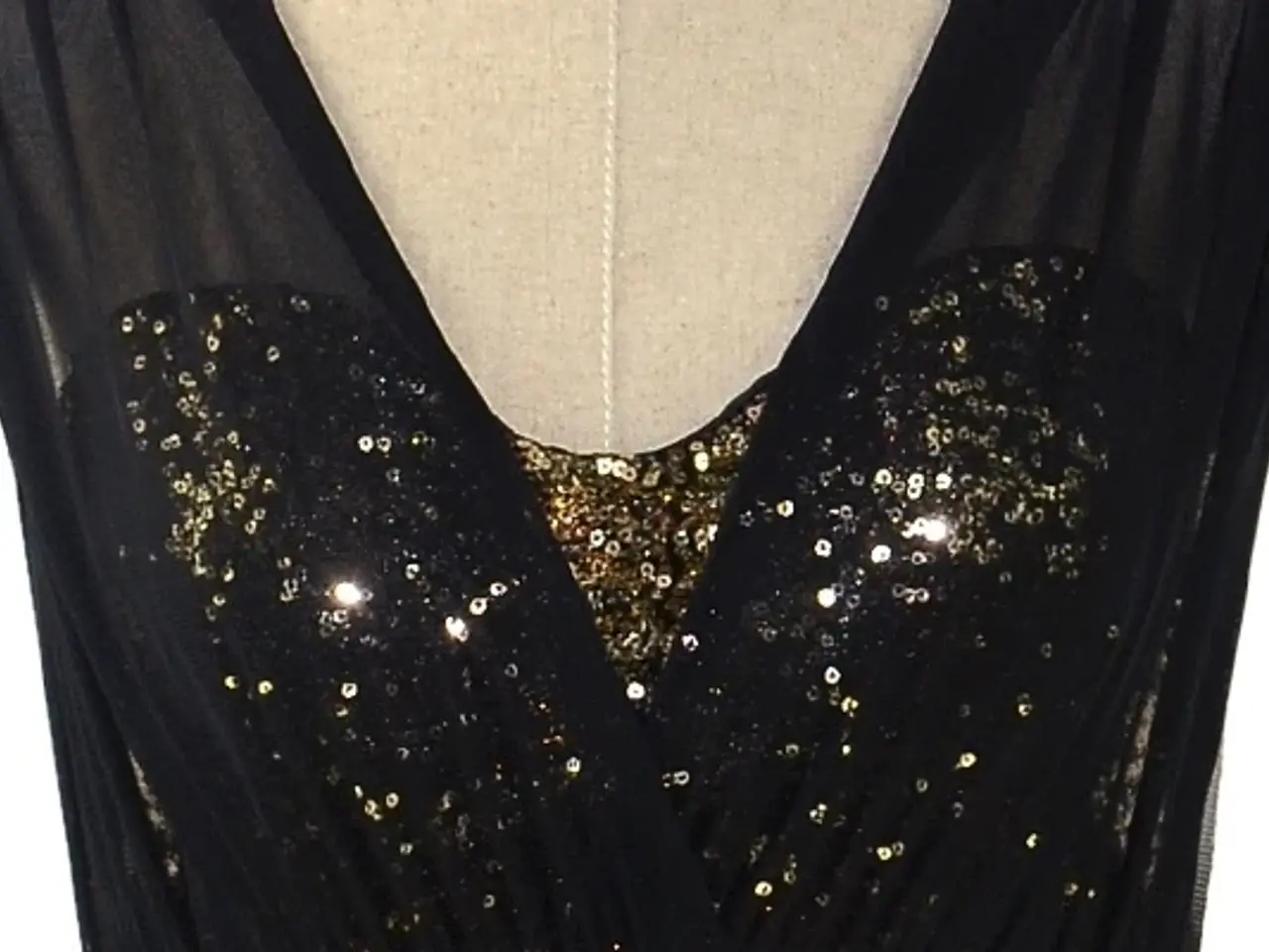 Billede 3 - Bodycoon- sort med guld sequin/sort-transperant