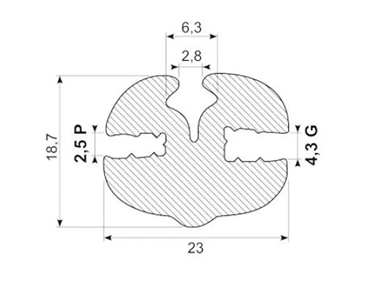 Billede 1 - Gummiliste vindue 3mm plade 4mm glas