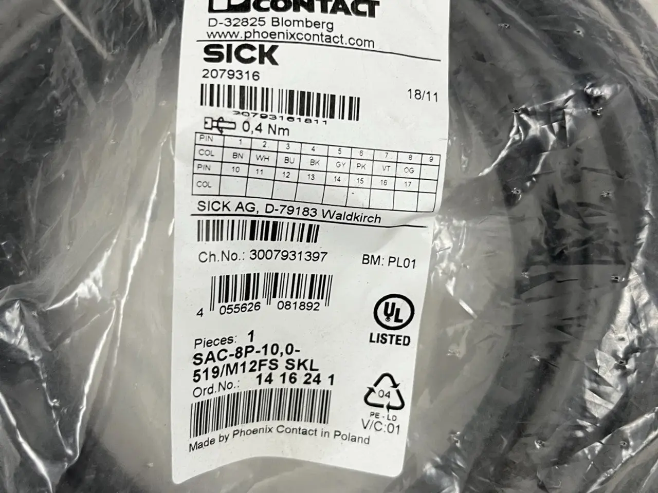 Billede 2 - Phoenix Contact SAC-8P-10.0-519/M12FS SKL Sensor