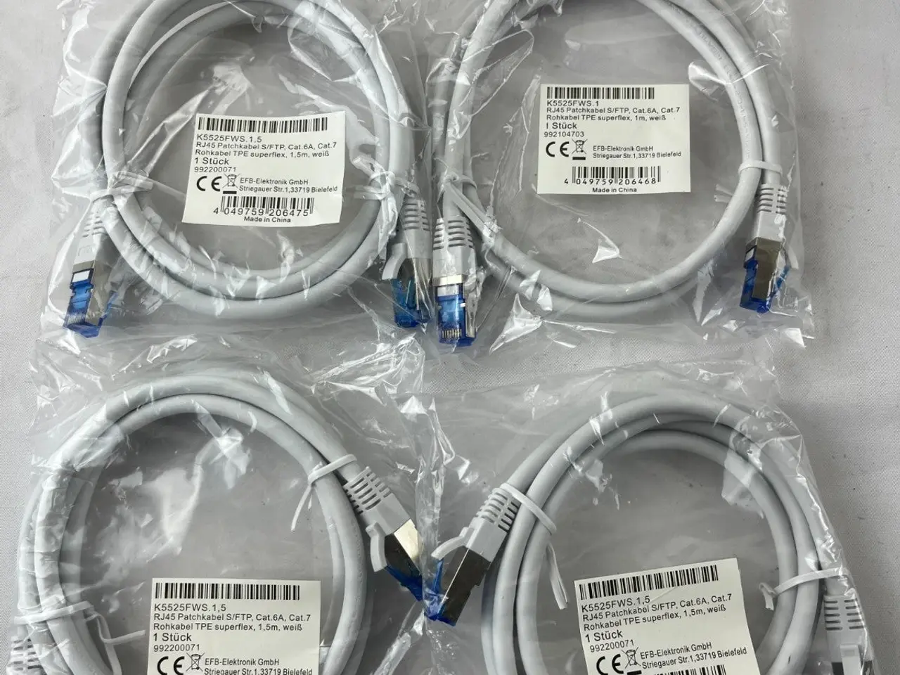 Billede 7 - 4x EFB K5525FWS Cat.6A S/FTP Patch kabel 1.5m 10