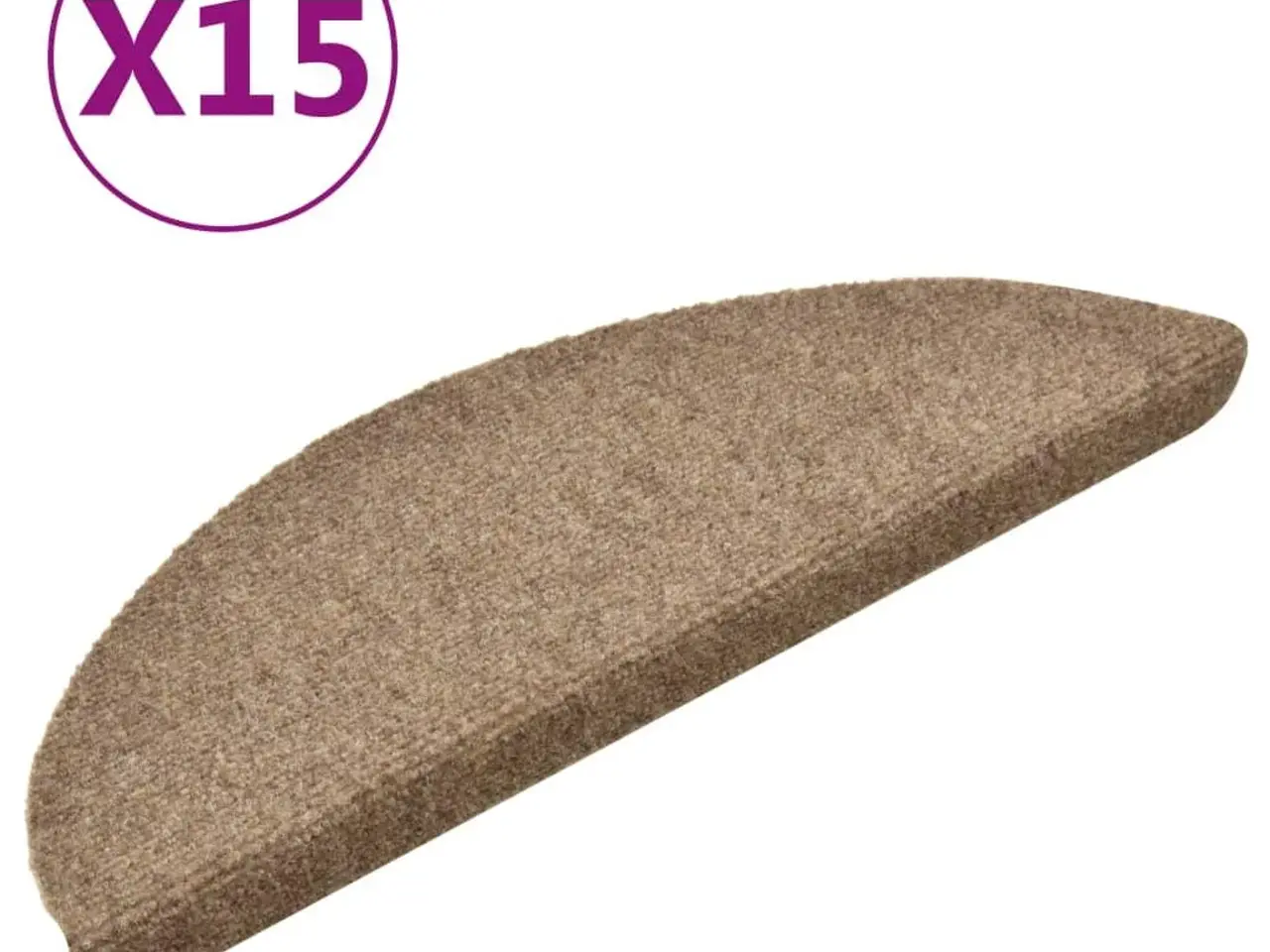 Billede 2 - Selvklæbende trappemåtter - 15 stk. halvrunde 56×17×3 cm, beige