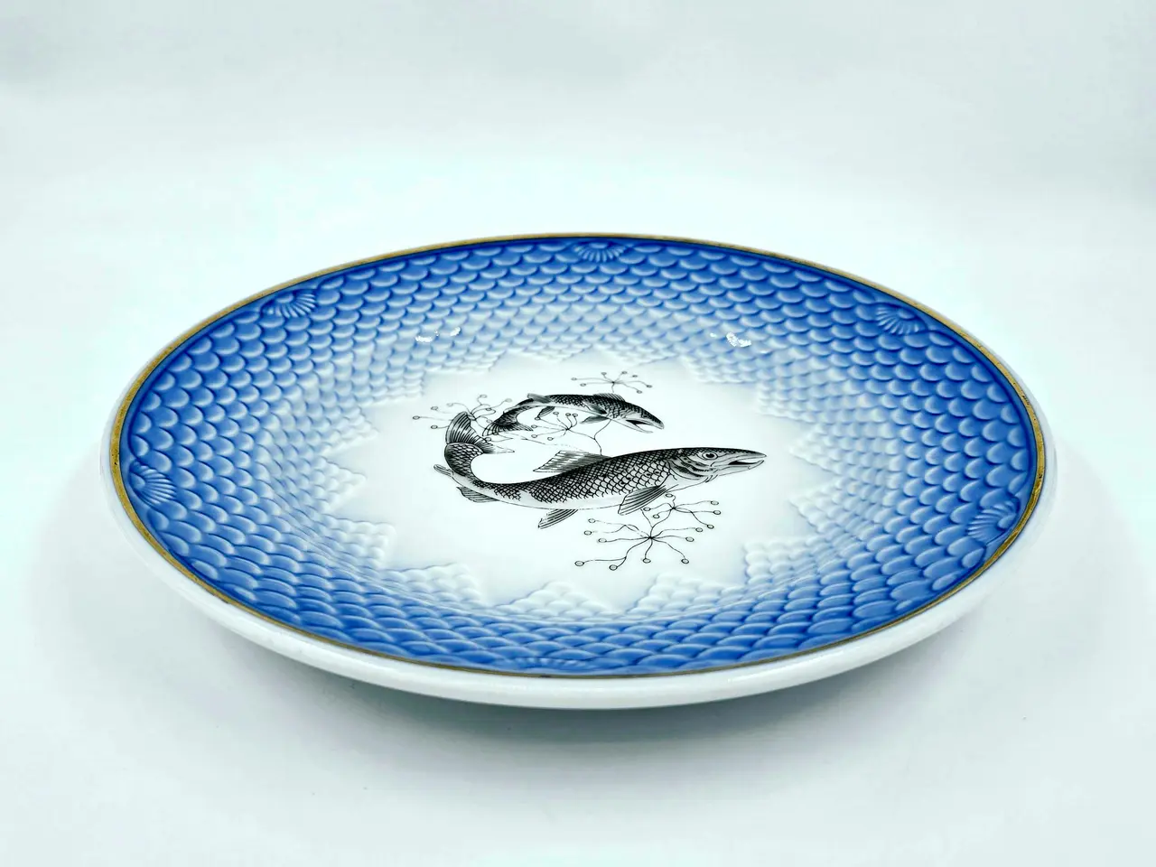 Billede 9 - Blå Tone Hotelporcelæn Fisketallerken Porcelæn