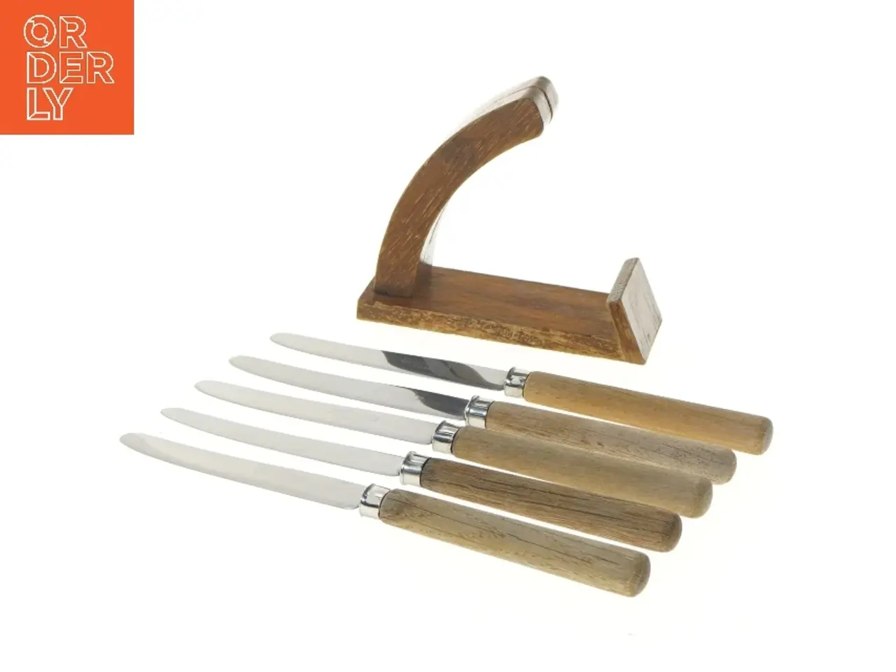 Billede 3 - Sæt med 5 steakknive og træholder 18 cm (str. 18 cm)