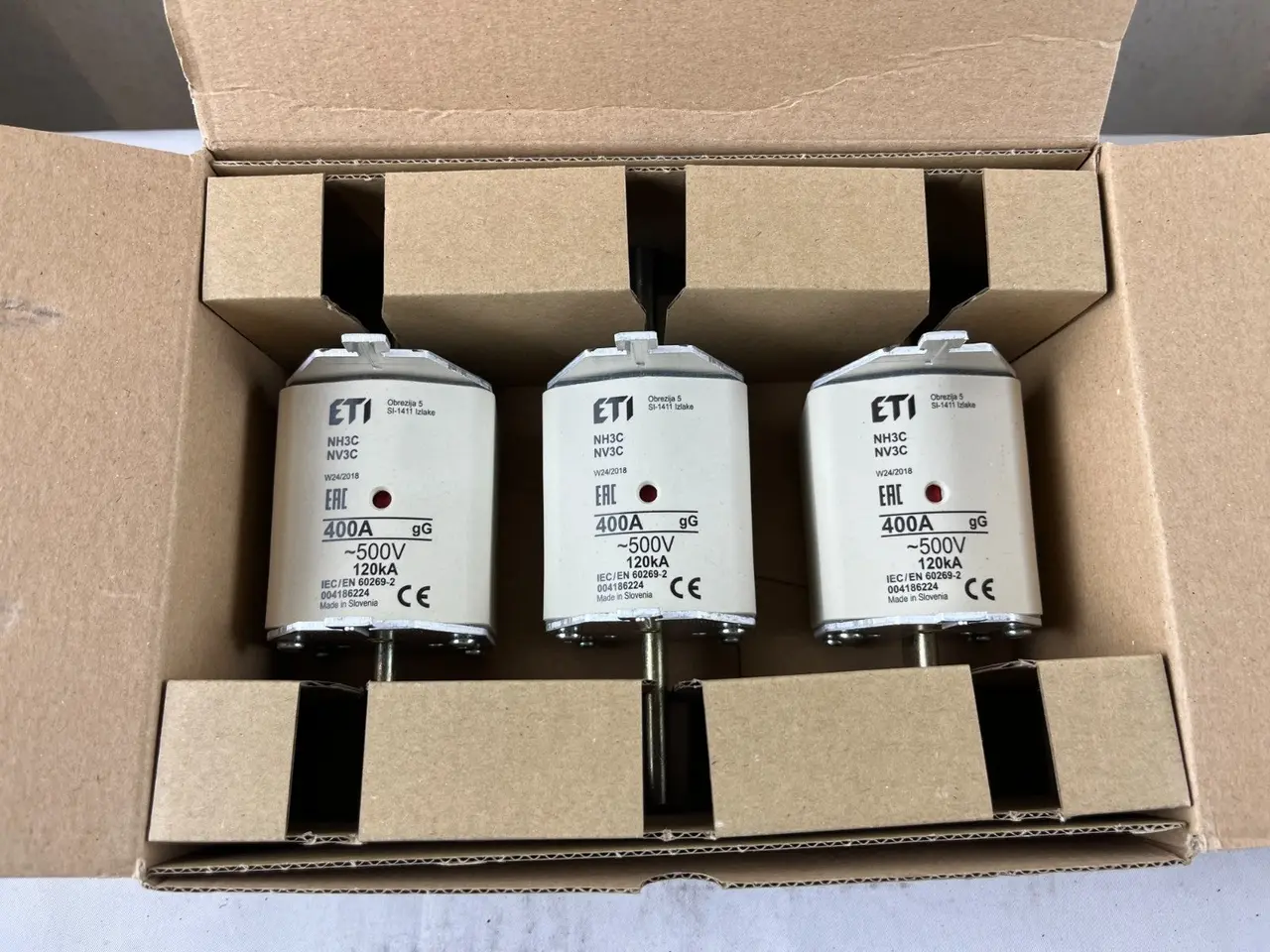 Billede 6 - 3x ETI NH3C NH3 sikringer 400A 500V gG 120kA ny