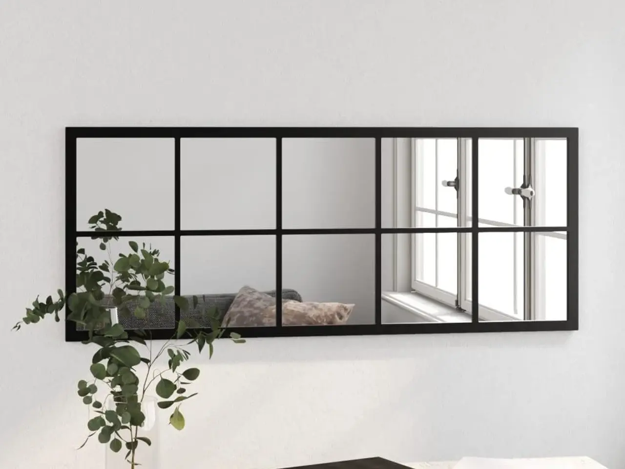 Billede 3 - Vægspejl 100 × 40 cm - metalramme i sort