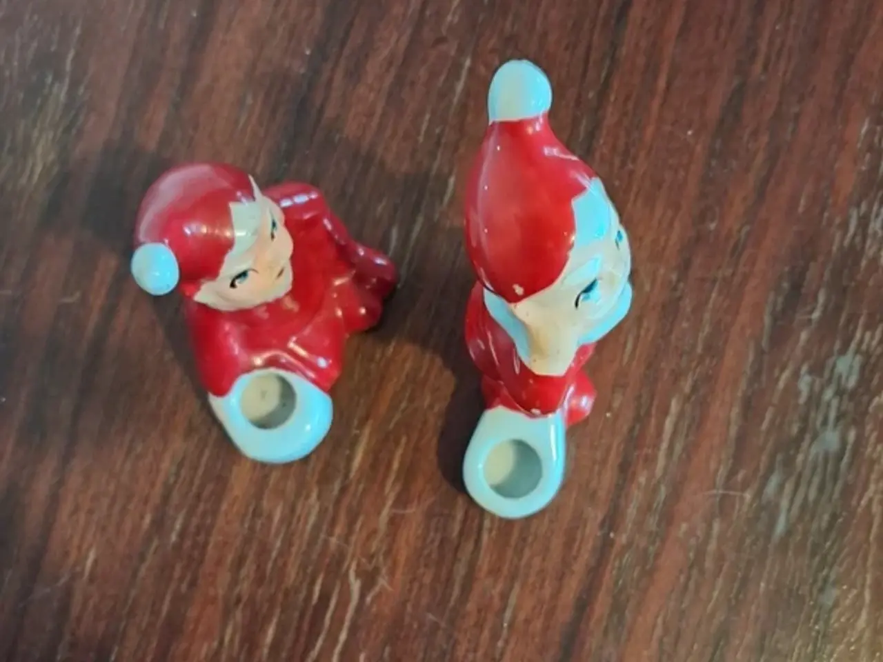 Billede 5 - To retro julemandsfigurer til lys
