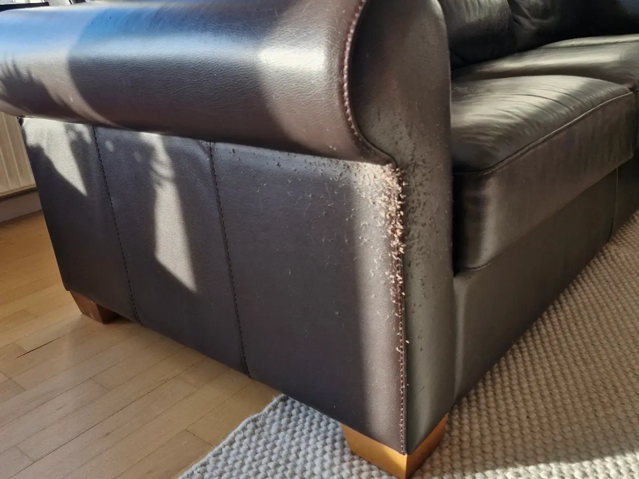 Billede 2 - Lædersofa med chaiselong