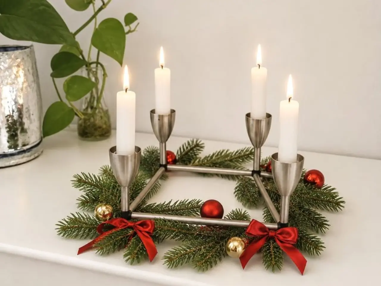 Billede 3 - Firkantet lysestage - Adventsstage - Jul eller hel