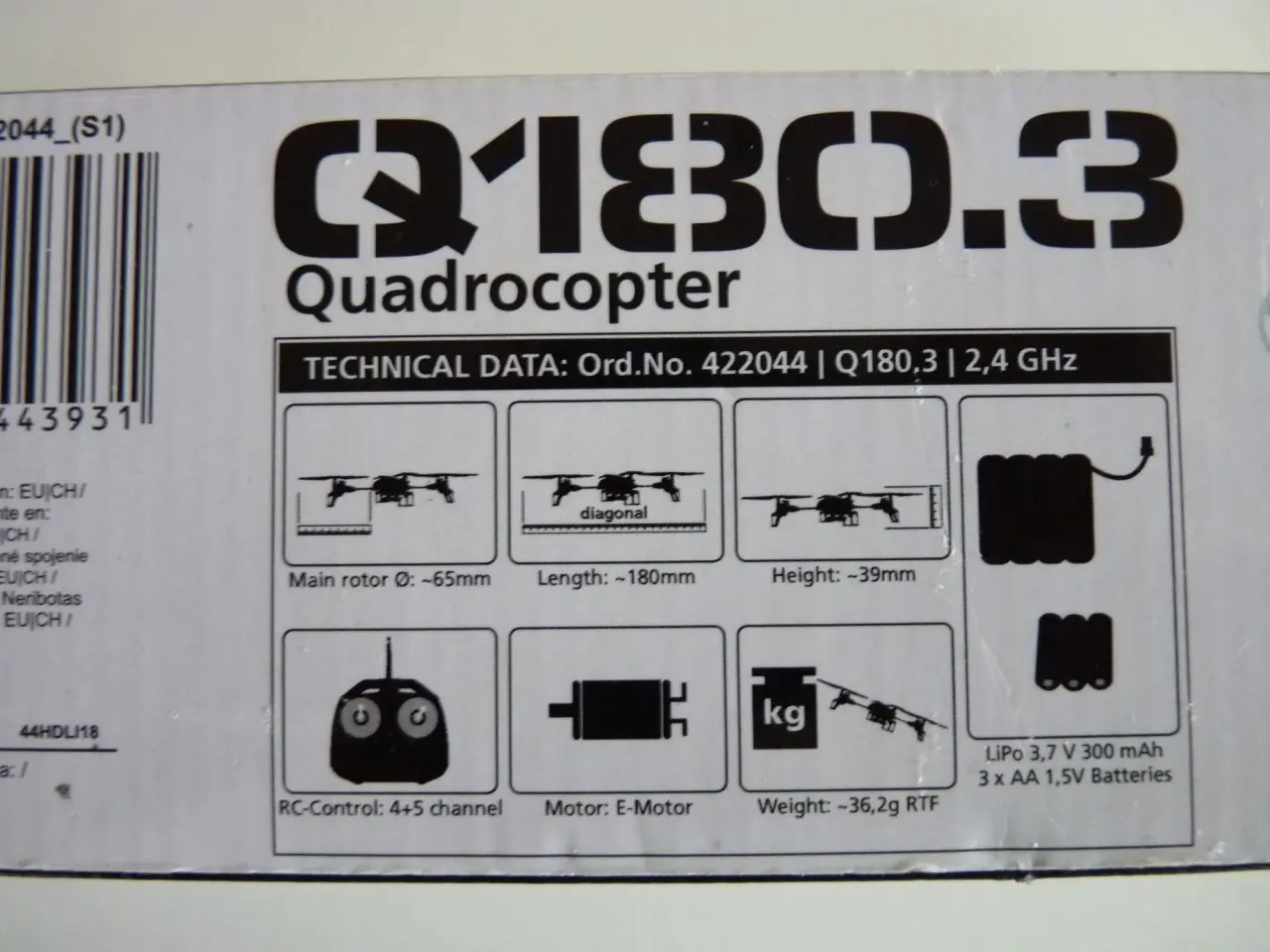 Billede 6 - Drone Q180.3 Quadrocopter 2.4 GHz 360° flip