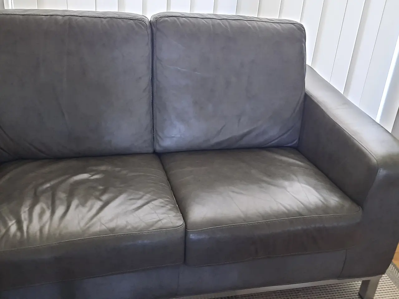 Billede 1 - 2 prs. Læder sofa Grå