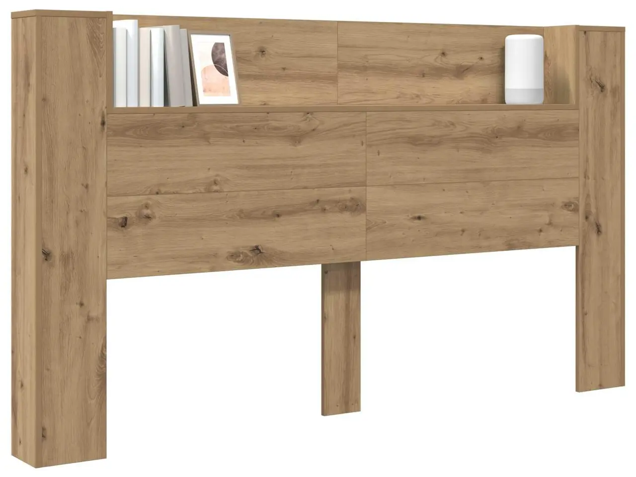Billede 3 - Sengegavl med LED og opbevaring - artisan-eg, 180 cm