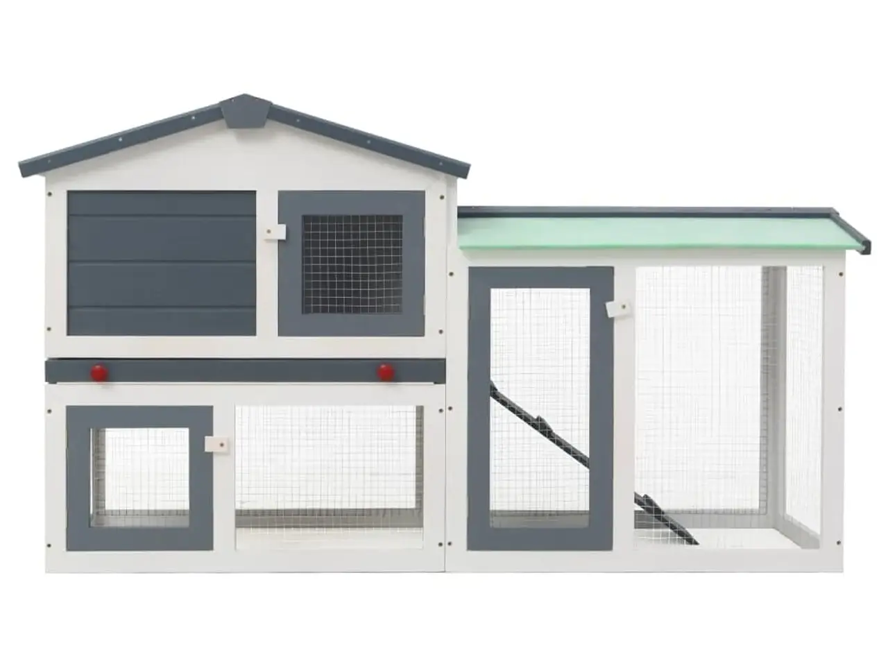 Billede 3 - Udendørsbur til små dyr 145 x 45 x 84 cm - grå/hvid